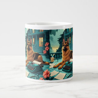 Taza De Café Gigante Vintage del caballero del perro pastor alemán