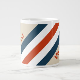 Taza De Café Gigante Vintage Flight Deck Stripes with Name
