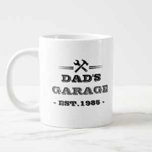 Taza De Café Gigante Vintage "Garaje de Papá - Fundado en 1985"