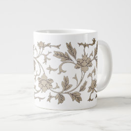 Taza De Café Gigante Vintage Gold Chinoiserie Floral