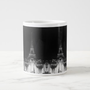 Taza De Café Gigante Vintage Paris Fontains Torre Eiffel noche