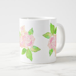 Taza De Café Gigante Vintage Pink Watercolor Albertina Rosas