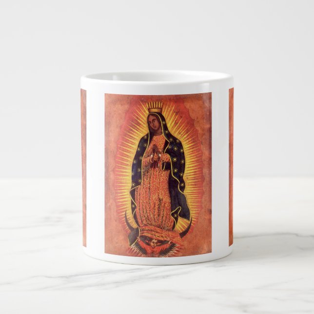 Taza De Café Gigante Vintage Religión Virgen María Nuestra Señora de Gu (Frente)