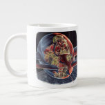 Taza De Café Gigante Vintage Science Ficción Astronauta Rocket Spaceshi<br><div class="desc">Viaje futurista de ilustracion de la ciencia ficción y imagen del transporte. Una nave espacial transparente que vuela sobre el planeta tierra con un piloto astronauta. Un clásico de los años 50: el diseño de ciencia ficción de historietas retro del futuro.</div>