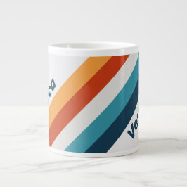 Taza De Café Gigante Vintage Thistle Stripes with Name
