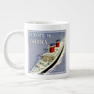 Taza De Café Gigante Vintage Travel Poster De United States Lines