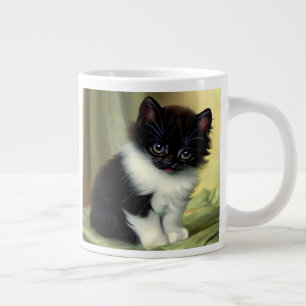 Taza De Café Gigante Vintage Tuxedo Kitten Ilustracion