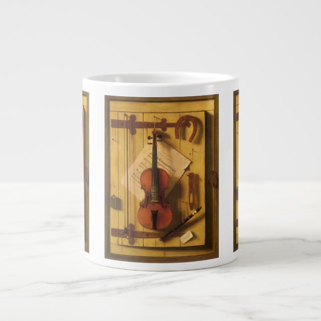 Taza De Café Gigante Violín de la vida muerta y música de William Harne (Frente)