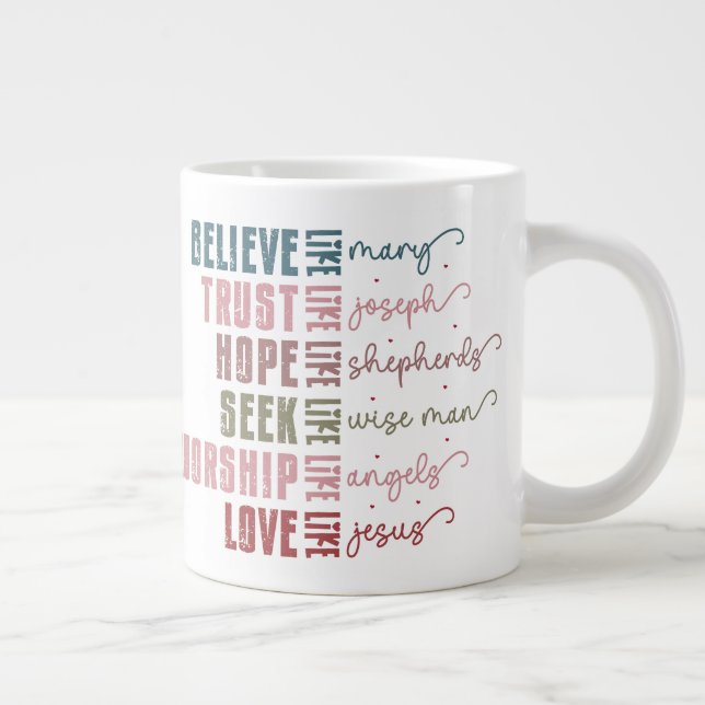 Taza De Café Gigante Virtudes Bíblicas (Derecha)