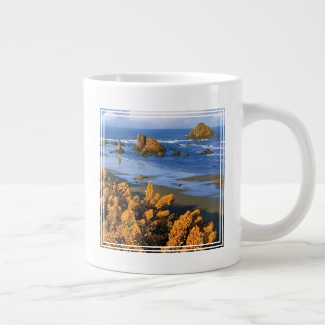 Taza De Café Gigante Vista A La Playa De Oregón En Bandon (Derecha)