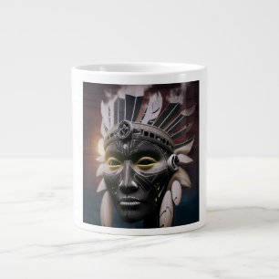 Taza De Café Gigante Vista abstracta de un jefe nativo americano