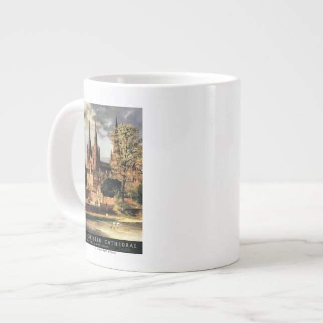 Taza De Café Gigante Vista de la catedral de Lichfield (Izquierda)