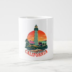 Taza De Café Gigante Vista de sol del faro de California
