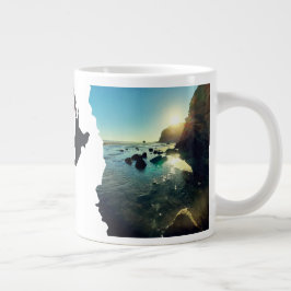 Taza De Café Gigante Vista de Tasman de la capa marina desgarrada de NZ