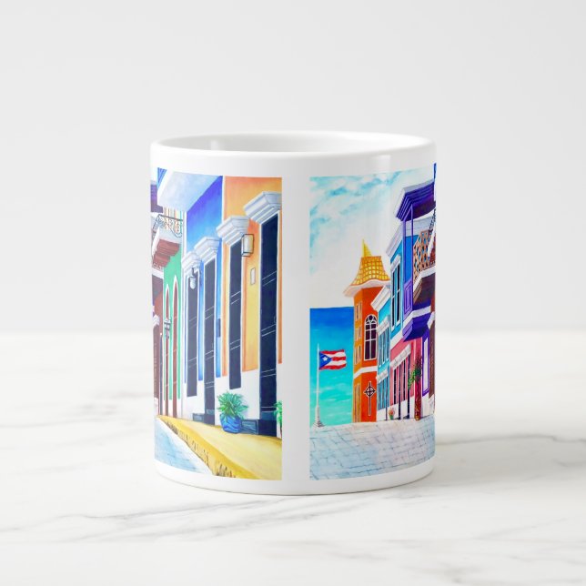 Taza De Café Gigante ¡Viva Puerto Rico! (Frente)