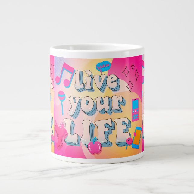 Taza De Café Gigante Vive Tu Vida (Frente)