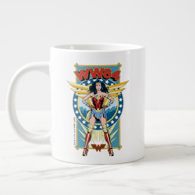 Taza De Café Gigante W84 | Insignia de personaje de mujer de historieta (Izquierda)