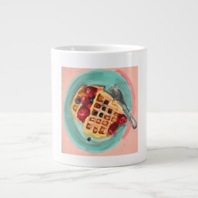 Taza De Café Gigante Waffles and Berries (Frente)