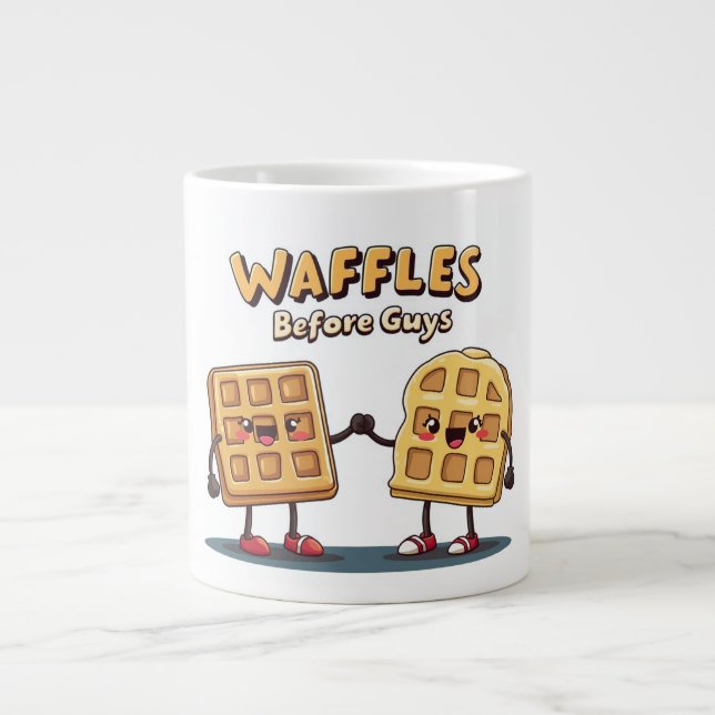 Taza De Café Gigante Waffles Before boys Mug (Frente)