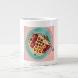 Taza De Café Gigante Wafles y Bayas
