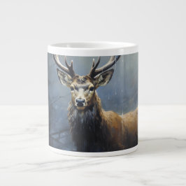 Taza De Café Gigante Wandering en la Naturaleza: Venado majestuoso