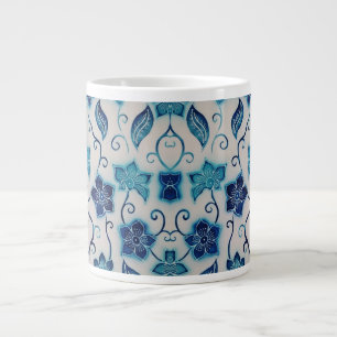 Taza De Café Gigante Watercolor Batik Garden con Mug de especialidad az