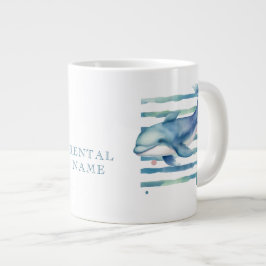 TAZA DE CAFÉ GIGANTE WATERCOLOR DOLPHIN VACATION RENTAL 