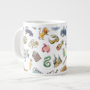 Taza De Café Gigante Watercolor Harry Potter Icons