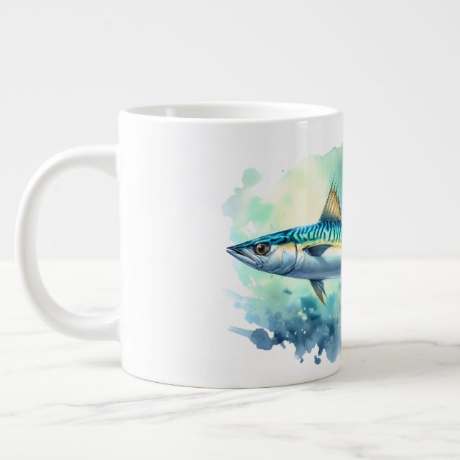 Taza De Café Gigante Watercolor Series: Mackerel (Izquierda)