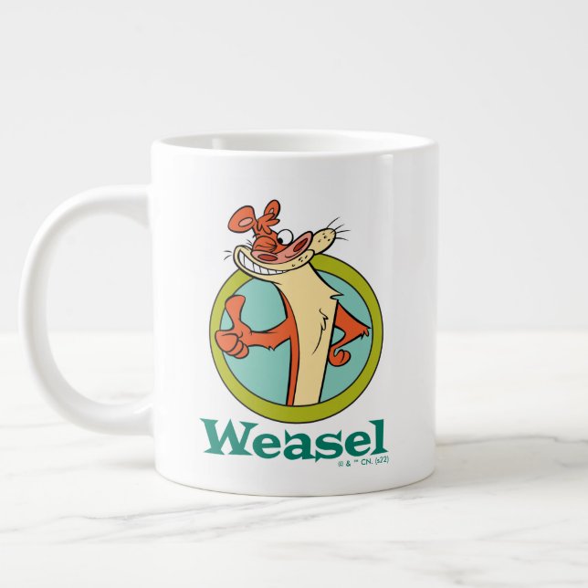 Taza De Café Gigante Weasel Thumbs Up Character Graphic (Izquierda)