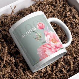 Taza De Café Gigante Wedding & Eid | Pink Peony & Sage Green Jumbo Mug