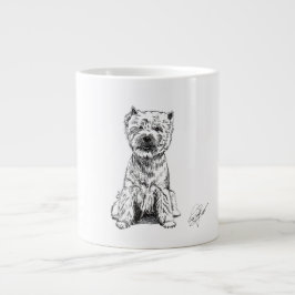 TAZA DE CAFÉ GIGANTE WEST HIGHLAND WHITE TERRIER. "WESTY" 