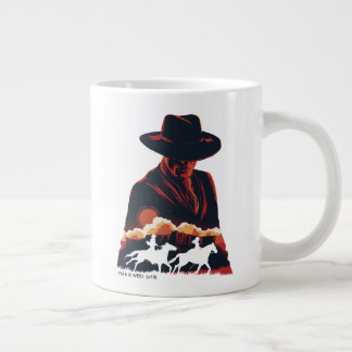 Taza De Café Gigante Westworld | Hombre con silueta del desierto negro