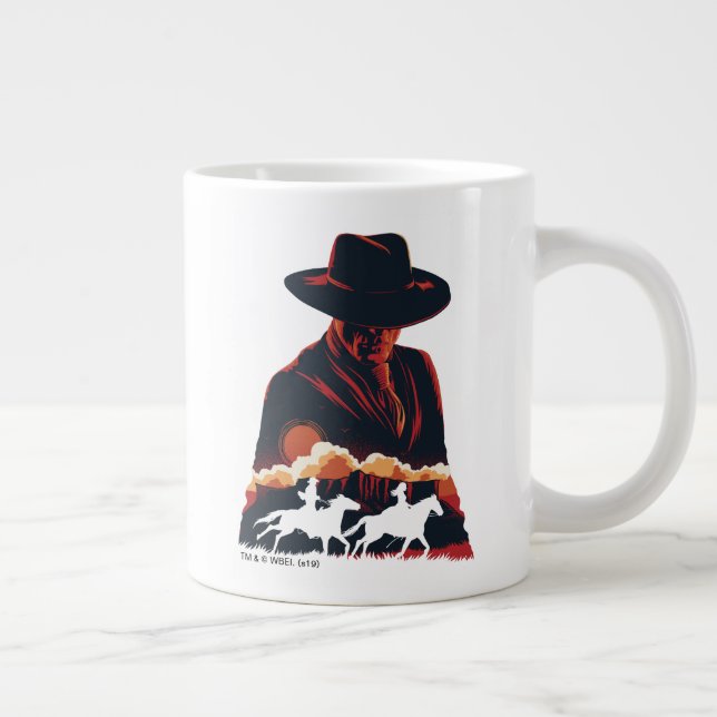 Taza De Café Gigante Westworld | Hombre con silueta del desierto negro (Derecha)