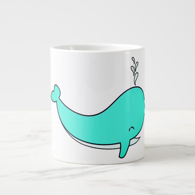 Taza De Café Gigante Whale, Sea, Water (Frente)
