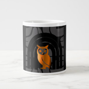 Taza De Café Gigante Whimsical Boho Owl & Tropical Monstera Leaf