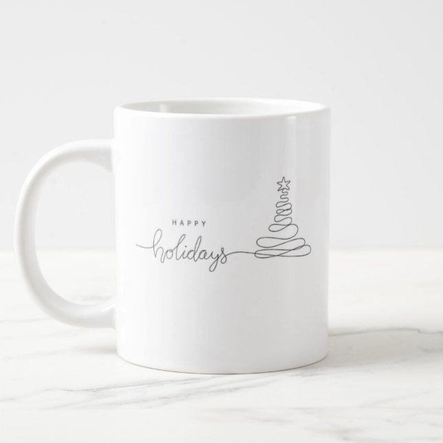Taza De Café Gigante Whimsical Christmas Mug – Cheerful Holiday Coffee  (Izquierda)
