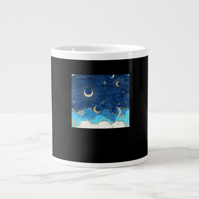 Taza De Café Gigante Whimsigoth Clouds Sun Moon WitchClassic (Frente)