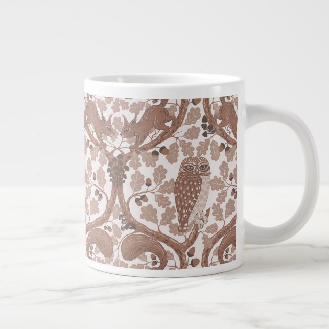 Taza De Café Gigante Whispers/Owls y Squirrels en roble/mo (Derecha)