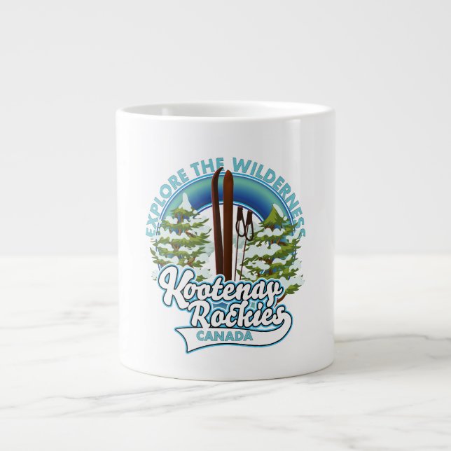 Taza De Café Gigante Whistler Canada, explora el área silvestre, logoti (Frente)