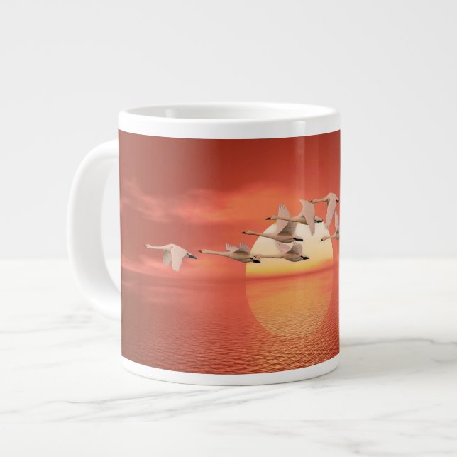 Taza De Café Gigante Whooper Swans (Izquierda)