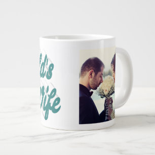 Taza De Café Gigante Wife Foto texto verde Café gigante Mug