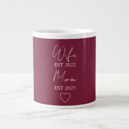 Taza De Café Gigante Wife & Mom Est. – Minimalist Valentine Gift
