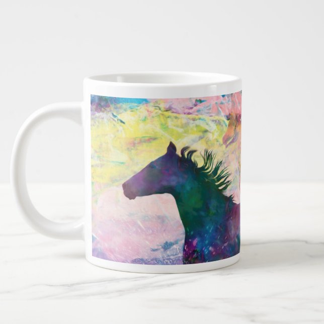 Taza De Café Gigante Wild Horse Spirits WE ARE THE LAND  (Izquierda)