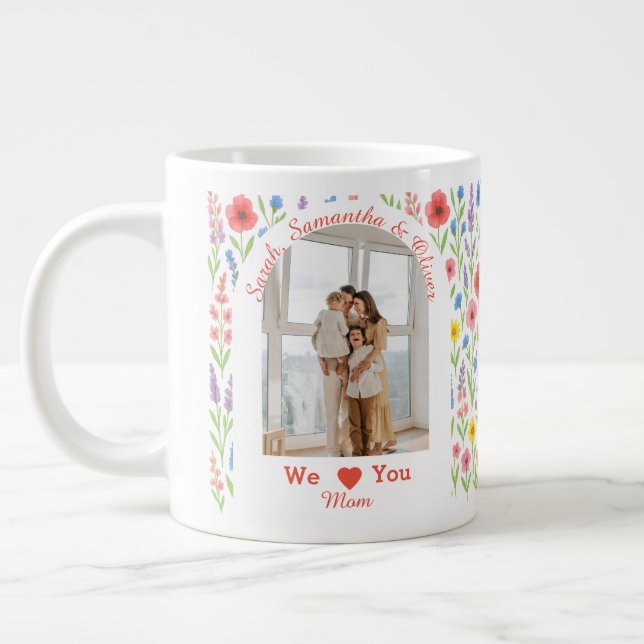 Taza De Café Gigante Wildflower Mug - 'Te amamos mamá' - Foto Personali (Izquierda)