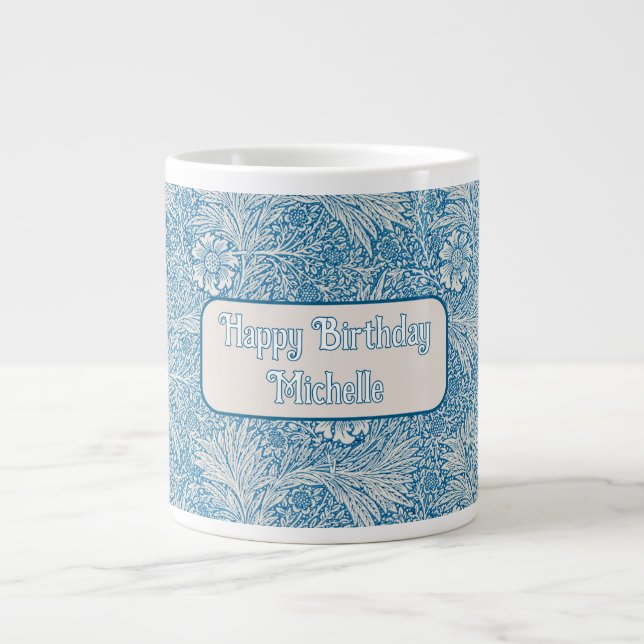 Taza De Café Gigante William Morris Blue Marigold (Frente)