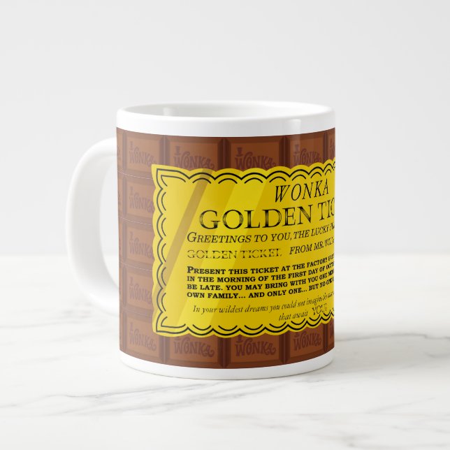 Taza De Café Gigante Willy Wonka Golden Ticket (Izquierda)