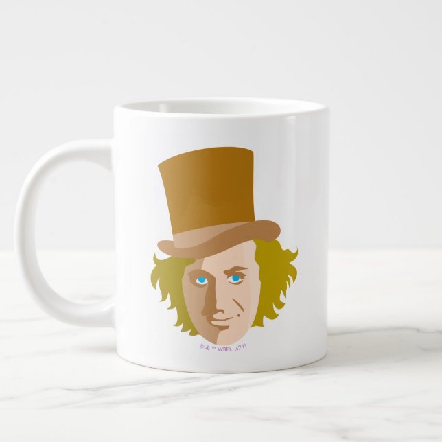 Taza De Café Gigante Willy Wonka Stenciled Face (Izquierda)