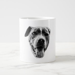 Taza De Café Gigante Wink Pitbull Mix - Cara cerrada