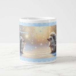 Taza De Café Gigante Winter Hedgehog Mug – Cute Snowflake 